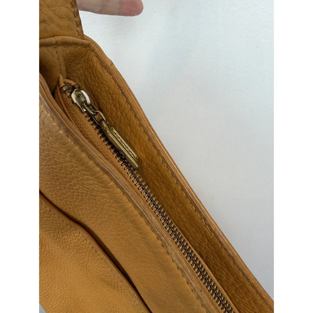 Vintage Coach Sonoma Pocket Zip 4924 Mustard Yellow Leather Crossbody USA Read